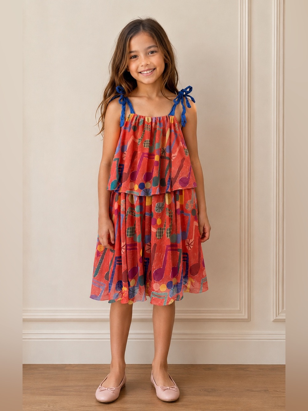 Fábula x Farm Rio Girls Printed Tiered Dress Size 8 years